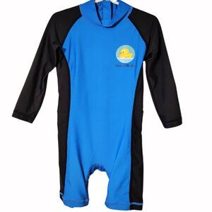 Bib-on Blue One Piece Toddler Swimsuit / Rash guard SPF 50+ Size 12-18 Months